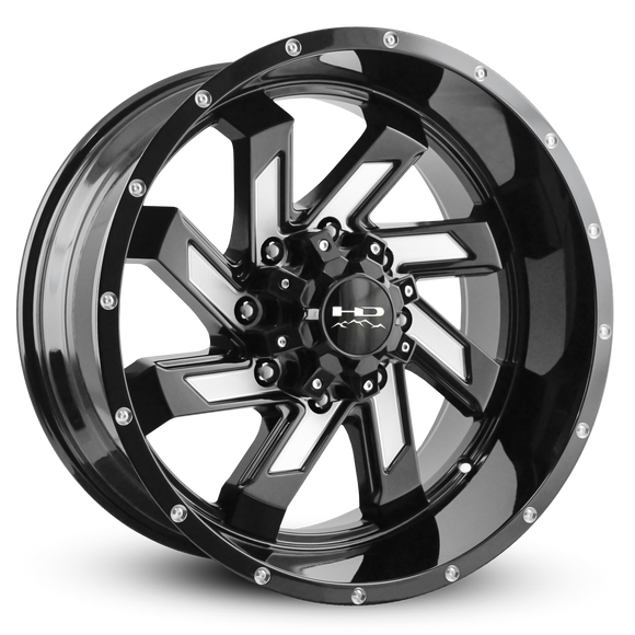 HD Offroad Saw 20x10 -25 8x180mm 124.1mm Gloss Black/Milled Face