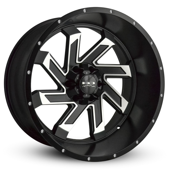 HD Offroad Saw 22x12 -44 6x135/6x139.7mm 106.2mm Satin Black/Machined Face