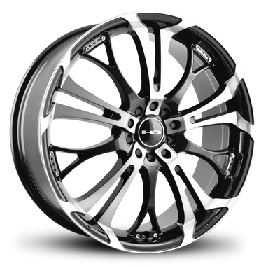 HD Wheels Spinout 18x7.5 +42 5x120/5x114.3mm 74.1mm Gloss Black/Machined Face