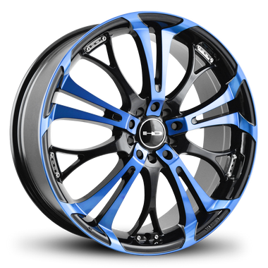 HD Wheels Spinout 20x8 +45 5x110/5x114.3mm 73.1mm Gloss Blue/Machined Face