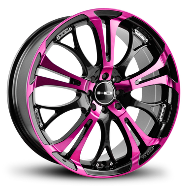 HD Wheels Spinout 17x7 +40 4x100/4x114.3mm 73.1mm Gloss Pink&BK/Machined Face