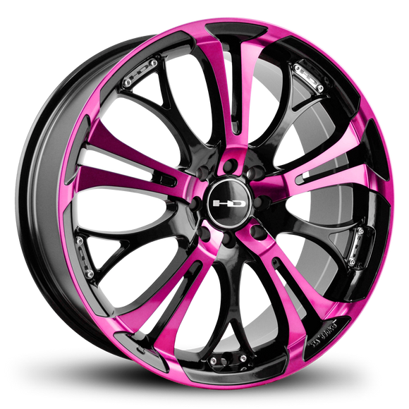 HD Wheels Spinout 18x7.5 +35 5x120/5x114.3mm 74.1mm Gloss Pink&BK/Machined Face
