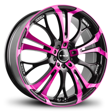 HD Wheels Spinout 22x8.5 +42 5x114.3/5x120mm 74.1mm Gloss Pink&BK/Machined Face