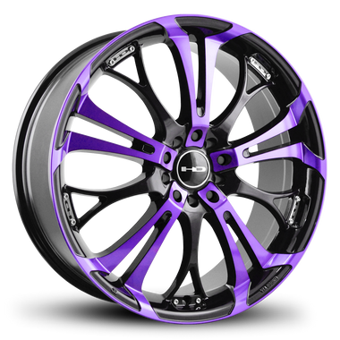 HD Wheels Spinout 17x7 +40 5x100/5x114.3mm 73.1mm Gloss Purple&BK/Machined Face