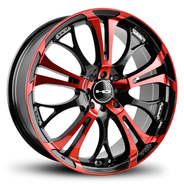 HD Wheels Spinout 16x7 +40 4x100/4x114.3mm 73.1mm Gloss Red&BK/Machined Face