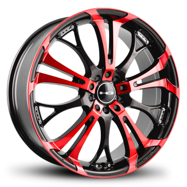 HD Wheels Spinout 17x7 +40 5x110/5x114.3mm 73.1mm Gloss Red&BK/Machined Face