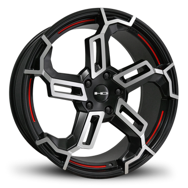 HD Wheels Switch 18x7.5 +42 5x114.3mm 73.1mm Satin Black/Red Line