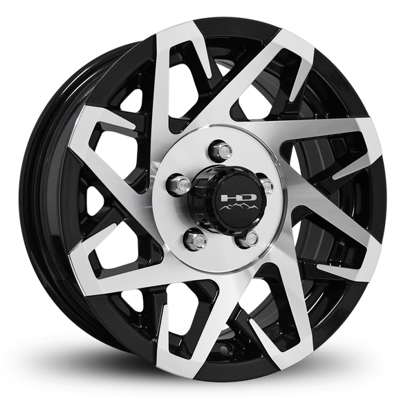 HD Trailer Canyon 14x5.5 +0 5x114.3mm 83mm Gloss Black/Machined Face