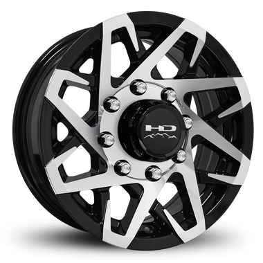 HD Trailer Canyon 16x6 +0 8x165mm 128.6mm Gloss Black/Machined Face
