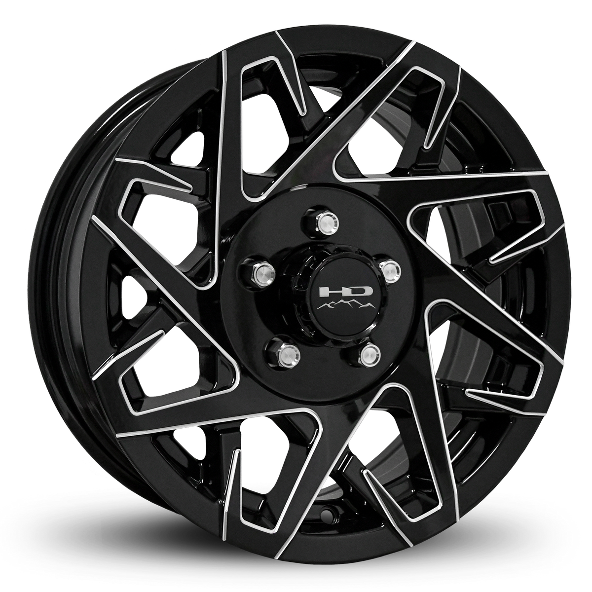 HD Trailer Canyon 14x5.5 +0 5x114.3mm 83mm Gloss Black/Milled Edge ...