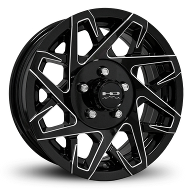 HD Trailer Canyon 14x5.5 +0 5x114.3mm 83mm Gloss Black/Milled Edge
