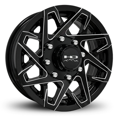 HD Trailer Canyon 16x6 +0 8x165mm 128.6mm Gloss Black/Milled Edge