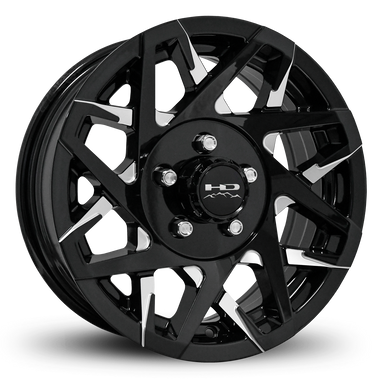 HD Trailer Canyon 14x5.5 +0 5x114.3mm 83mm Gloss Black/Milled Face