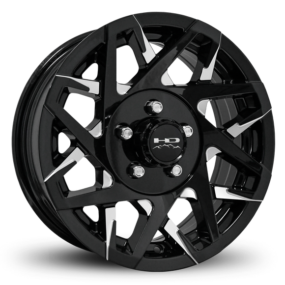 HD Trailer Canyon 14x5.5 +0 5x114.3mm 83mm Gloss Black/Milled Face
