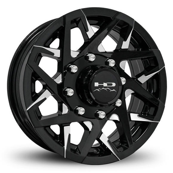 HD Trailer Canyon 16x6 +0 8x165mm 128.6mm Gloss Black/Milled Face