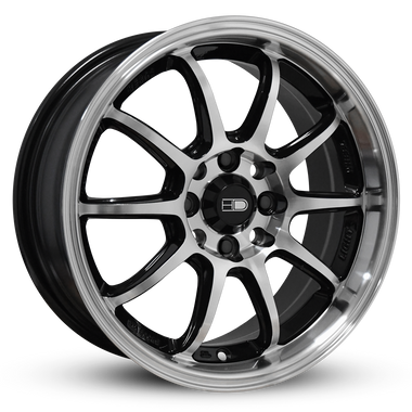 HD Wheels Clutch 15x6.5 +35 4x108mm/4x100 73.1mm Gloss Black w/Machined Face