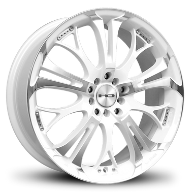HD Wheels Spinout 20x8 +20 5x115/5x120mm 74.1mm Gloss White/Machined Face