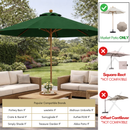 11ft Market Patio Umbrella 8 Rib Replacement Canopy Hunter Green-5