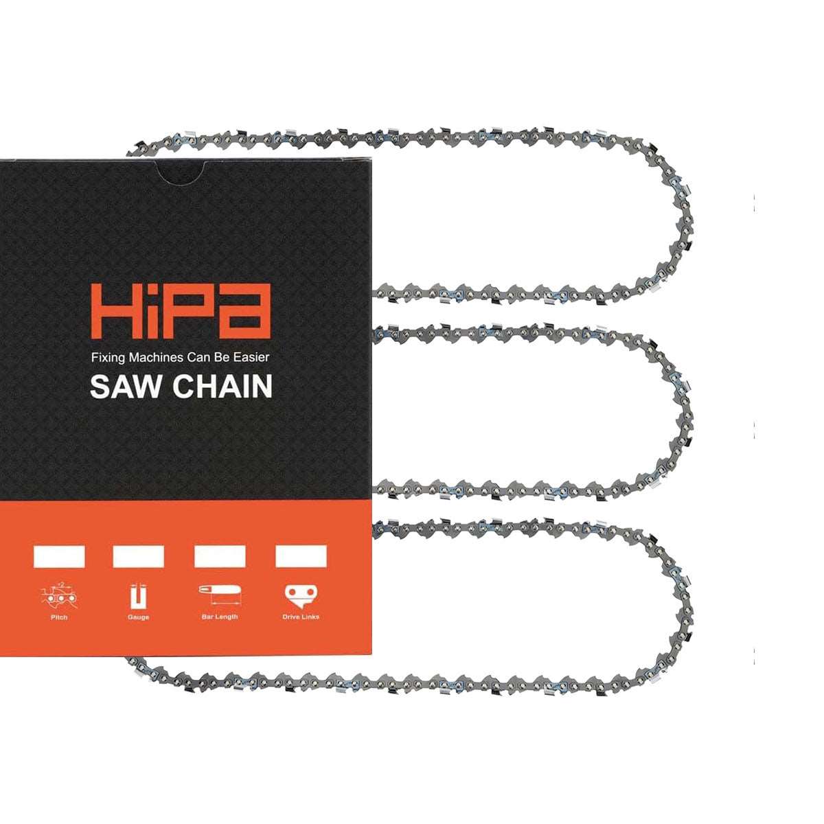 Kick Back Chain Hipa 14 Inch Low Kickback Chain 3/8 LP .043 52 DL for S52 Worx WG384 H ...
