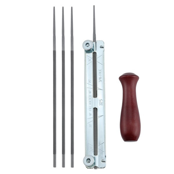Hipa 3pcs 3/16 inch 4.8mm Round Chainsaw Chain With File Guide to Sharpen 0.325 inch Pitch Saw Chain