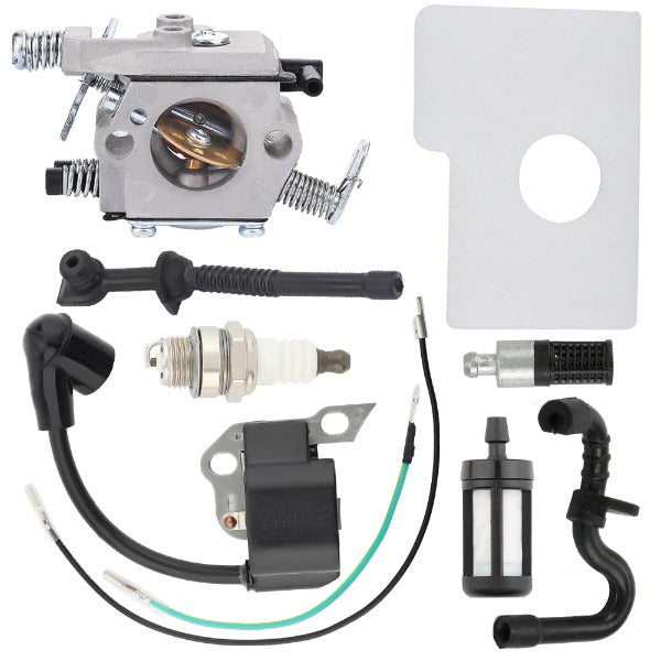 (Walbro type) Carburetor Kit with Ignition Coil For Stihl MS170 MS180 017 018 Chainsaw Replace 1130 120 0608 WT-325A WT-325