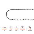 Hipa Full Skip Chain 3/8" .050" 84 DL 24 Inch For Husqva 455 55 257 261 357XP Rancher Echo CS-590 Chainsaw-1