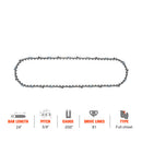 Hipa Full Skip Chain 3/8" .050" 81 DL 24 Inch For Jonsered CS2255 CS2260 CS2238S CS2050 Turbo Red Max G621AVS G620AVS Poulan 3400 3800 4200 4400 4900 8500 Chainsaw-2