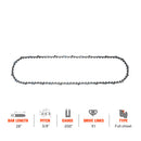 Hipa Full Skip Chain 3/8" .050" 91 DL 28 Inch For Stihl MS660 MS661 MS441 MS440 Chainsaw-1