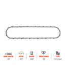 Hipa Full Skip Chain 3/8" .058" 93 DL 28 Inch For Husqvarna Echo Poulan Pro 475 505 445 425 415 Chainsaw-1
