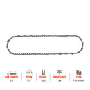 Hipa Full Skip Chain 3/8" .063" 84 DL 24 Inch For Husqvarna 372XP 394XP 572XP 576XP Jonsered 2165 2065 Stihl RedMax Chainsaw-1