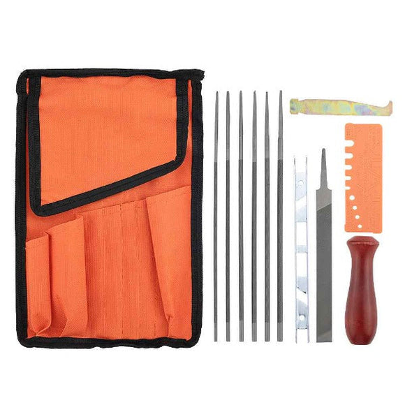 12-Pack Chainsaw Sharpening Kit W 5/32 3/16 7/32 1/8 11/64 13/64 inch Round Files Depth & Quick Check Gauge File Guide 6 Inch Flat File for Stihl