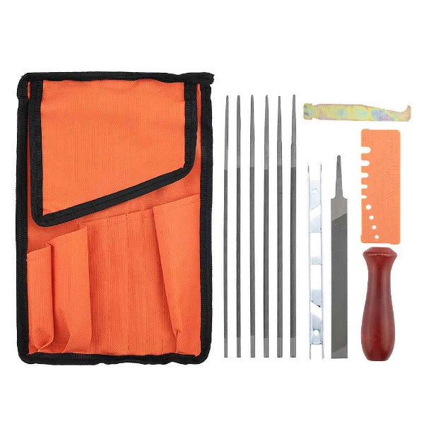 12-Pack Chainsaw Sharpening Kit W 5/32 3/16 7/32 1/8 11/64 13/64 inch Round Files Depth & Quick Check Gauge File Guide 6 Inch Flat File for Stihl - 0