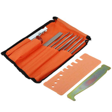 12-Pack Chainsaw Sharpening Kit W 5/32 3/16 7/32 1/8 11/64 13/64 inch Round Files Depth & Quick Check Gauge File Guide 6 Inch Flat File for Stihl