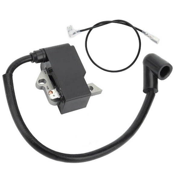 Ignition Coil For Husqvarna 128LDX 128C 128CD 28cc 125L 125E 124L Gas Weed Trimmer Brushcutter Replace 545046701 with Spark Plug