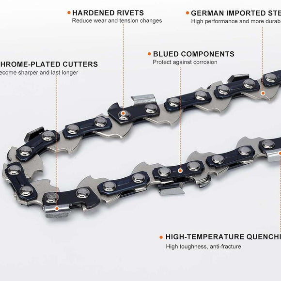 18 Inch MS250 Full Chisel Chains .325 Pitch .063 Gauge 68 DL For Stihl MS250C MS251 MS230 MS210 025 023 021 Chainsaw # 26RM3-68