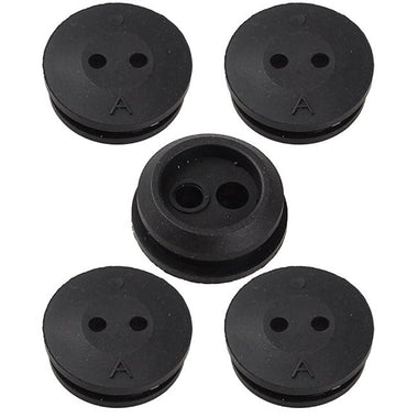 5-Pack 2-Hole 19mm 3/4-inch Tank Hole Rubber Grommet for I.D x O.D 3mm x5mm (Approx 1/8 x 3/16) Fuel Lines fit Generator Lawn Mower Pressure Washer