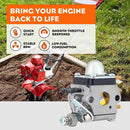 C1U-K54A 7222 Carburetor Kit for Mantis 7222E 7222M 7225 7230 7234 7240 7920 7924 2-Stroke Tiller Cultivator # C1U-K82 A021001090 A021001092-3