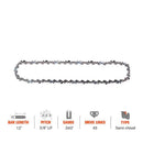 Hipa 12 Inch Chain 3/8 LP .043 45 DL For DeWalt DCCS620B DCCS620P1 Black Decker LCS1240 Husqvarna H38 120i T535iXP 535iXP 536LiXP Chainsaw 61PMM3 45-2