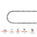 20 Inch Chain 3/8 Pitch .050 Gauge 70 DL For Poulan Pro PP5020av Echo CS-590 CS-600S CS500 CS510 CS600P Chainsaw # E70 D70 72LPX070G Full Chisel-5