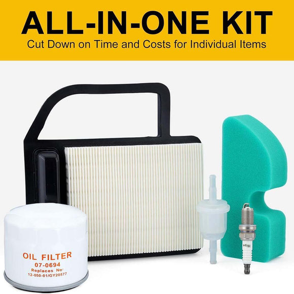 Oil Air Filter Kit for Kohler SV470 SV480 SV530 SV540 SV590 SV600 SV610 SV620 Courage Engine Mower Replace 52-050-02-S 20 083 02-S 20 083 06-S