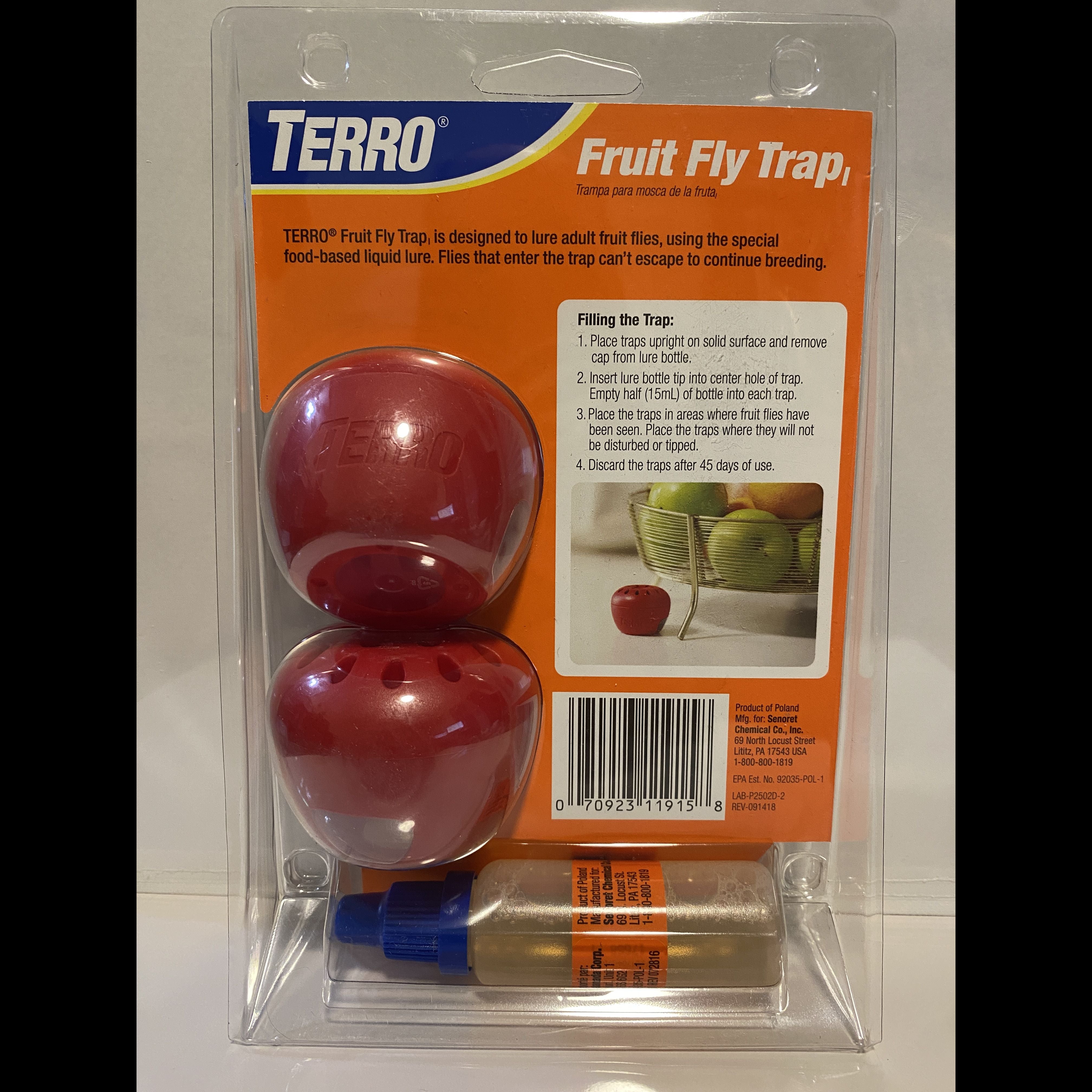 Indoor Fruit Fly Trap, (2-count) 4 Traps , Terro In Built With Window Sinks