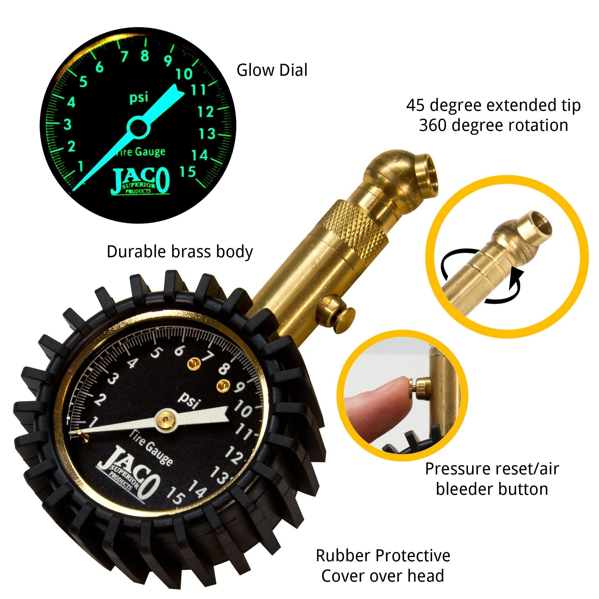 Elite® Low Pressure Tire Gauge - 15 PSI - 0