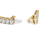 IGI Certified 14K Yellow Gold 18 1/2 Cttw Emerald Cut Lab Grown Diamond Tennis Bracelet-2