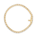 IGI Certified 14K Yellow Gold 18 1/2 Cttw Emerald Cut Lab Grown Diamond Tennis Bracelet-3
