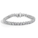 IGI Certified 14K White Gold 15.0 Cttw Oval Cut Lab Grown Diamond Tennis Bracelet-1