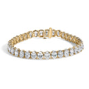 IGI Certified 14K White Gold 15.0 Cttw Oval Cut Lab Grown Diamond Tennis Bracelet-5