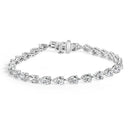 IGI Certified 14K White Gold 12.0 Cttw Pear Cut Lab Grown Diamond Tennis Bracelet-1