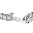 IGI Certified 14K White Gold 10.0 Cttw Emerald Cut Lab Grown Diamond Tennis Bracelet-2