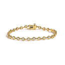 10K Yellow Gold 1 1/2 Cttw Lab Grown Diamond Bezel Link Bracelet-1
