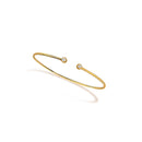 10K Yellow Gold plated Sterling Silver Lab Grown Diamond Accent Bezel Cuff Bangle Bracelet-1
